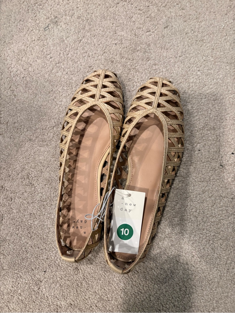 a new day Gold-Tone Woven Ballet Flats